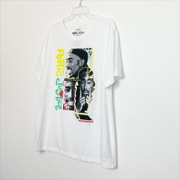 Hybrid Apparel Poetic Justice Short Sleeve T-Shirt White XL - Picture 4 of 5